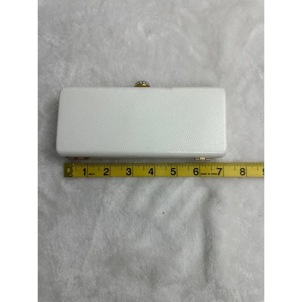 Unbranded Evening Bag Women White Good Faux Snakeskin Rhinestone Clasp Clutch